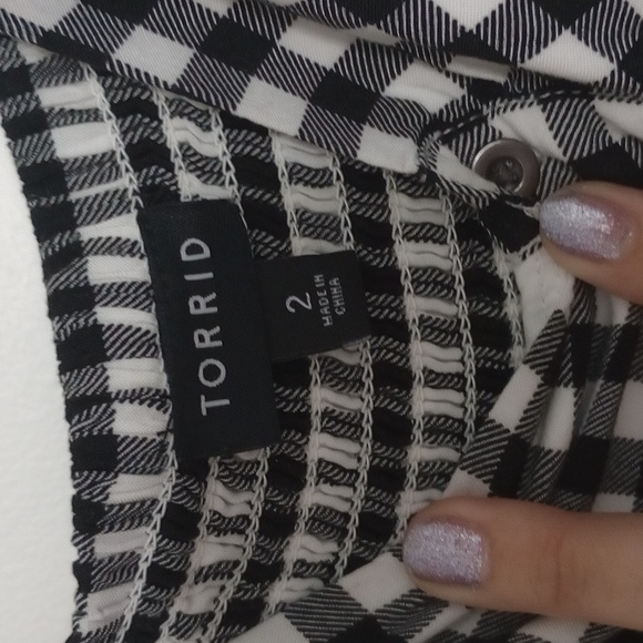 Torrid Women's Black and White Checkered Dress - Picture 2 of 3